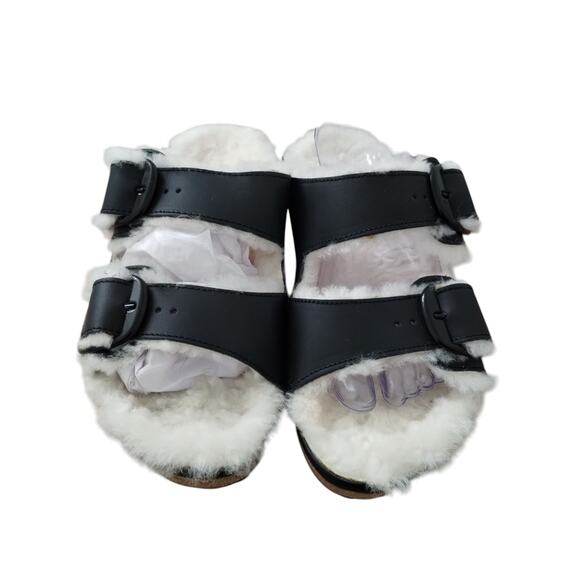 Birkenstock Women's Papillio Nora Shearling Wedge Slide Buckle Sandals size 10 - Picture 6 of 11